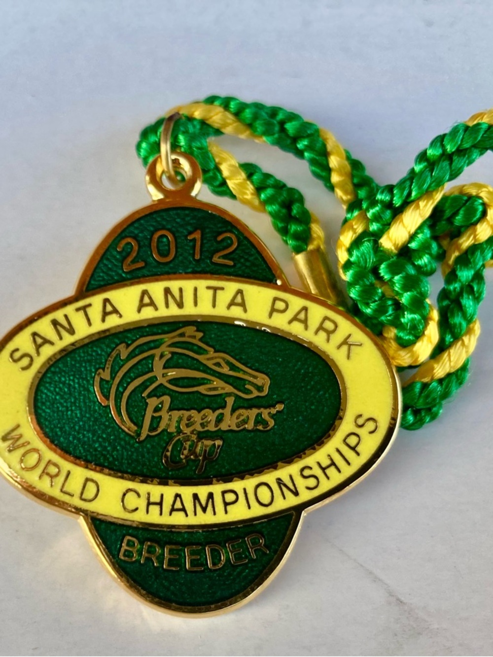 New 2012 Santa Anita Park Breeders Cup "Breeder" Pin Badge